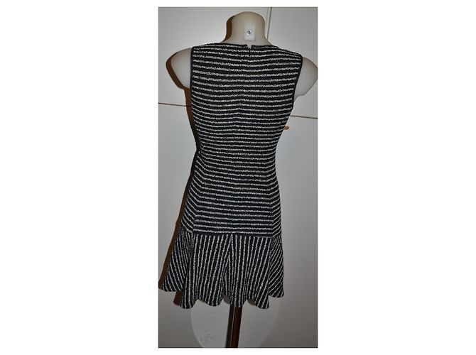 Vestido mini Theory blanco y negro de algodón - vista 4