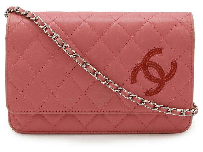 Borsa a spalla Chanel Coco Mark con catena Rosa Rosso - vista 2