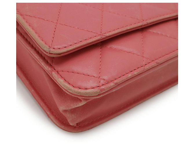 Borsa a spalla Chanel Coco Mark con catena Rosa Rosso - vista 4