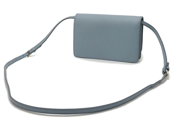 Portafoglio a catena/spalla Saffiano Prada Blu Blu chiaro - vista 3