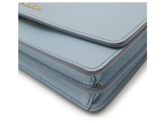 Portafoglio a catena/spalla Saffiano Prada Blu Blu chiaro - vista 4