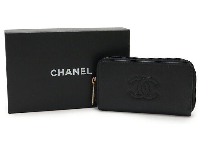Timeless Cartera Larga Chanel en Piel de Ternera Granulada Negra Negro - vista 10