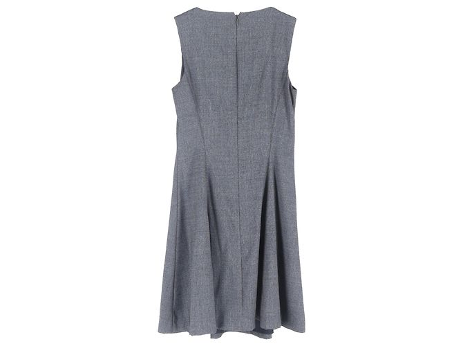 Ärmelloses Mini-Flared-Kleid aus grauem Wolltweed von Theory - Ansicht 2