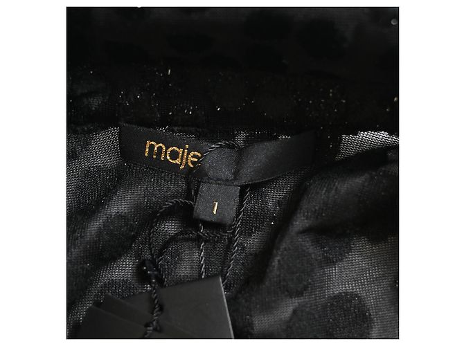 Maje Rolly Gestuftes Minikleid aus schwarzem Polyester - Ansicht 4