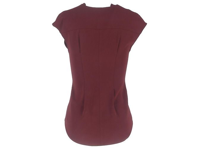Theory Bluse mit tailliertem Schnitt aus burgunderfarbenem Polyester Rot Bordeaux - Ansicht 3