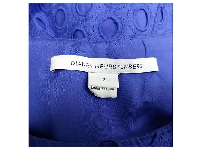 Vestido Mini Eyelet em Algodão Azul de Diane von Furstenberg - vista 2