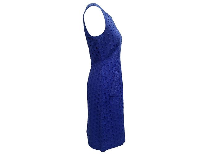 Vestido Mini Eyelet em Algodão Azul de Diane von Furstenberg - vista 3