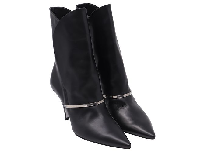 Stivaletti a punta decorati Givenchy in pelle nera Nero - vista 4