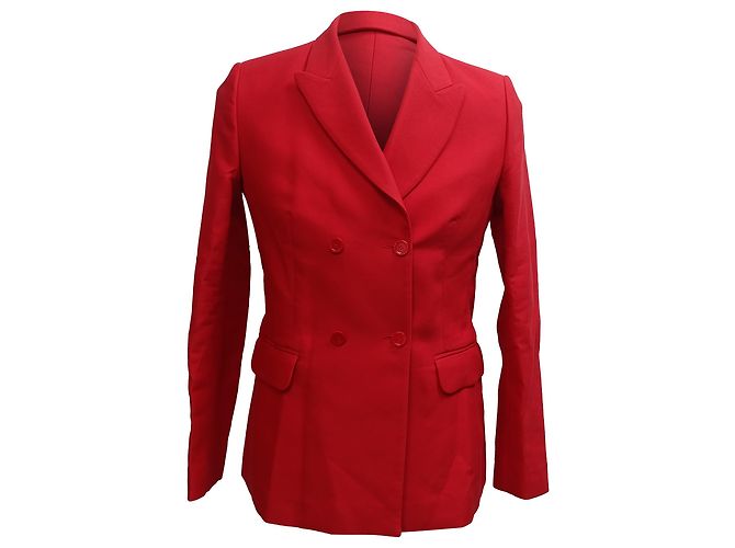Blazer y Pantalones de Doble Botón Sandro Soazic en Algodón Rojo Roja - vista 5