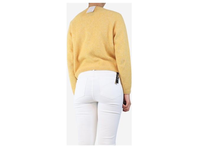 Sessun Jersey de lana amarillo con cuello redondo - talla S - vista 2