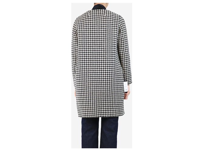 Autre Marque Abrigo de pata de gallo blanco y negro - talla UK 12 - vista 2