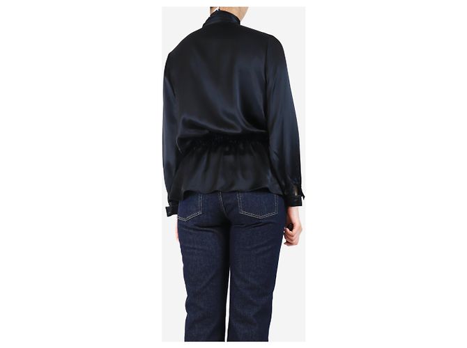 Balenciaga Schwarze Seidenbluse - Größe UK 12 - Ansicht 2
