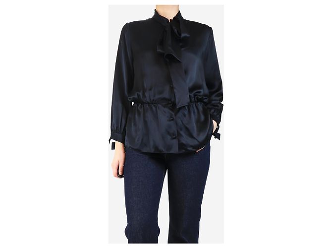 Balenciaga Schwarze Seidenbluse - Größe UK 12 - Ansicht 3