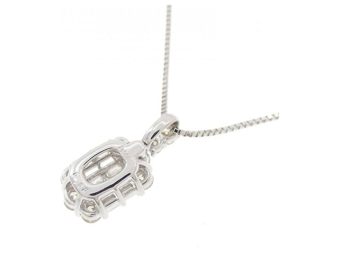 Autre Marque Platin-Diamant-Halskette Silber - Ansicht 4