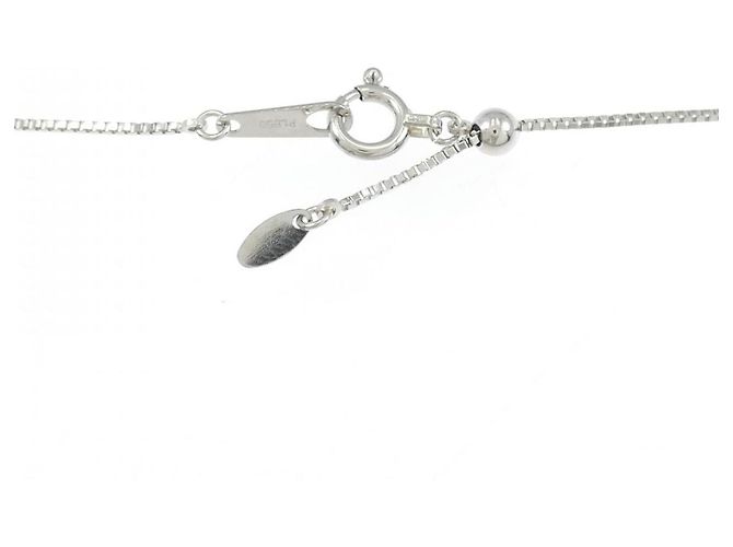 Autre Marque Pt900 Pt850 Saphir-Platin-Halskette Silber - Ansicht 5