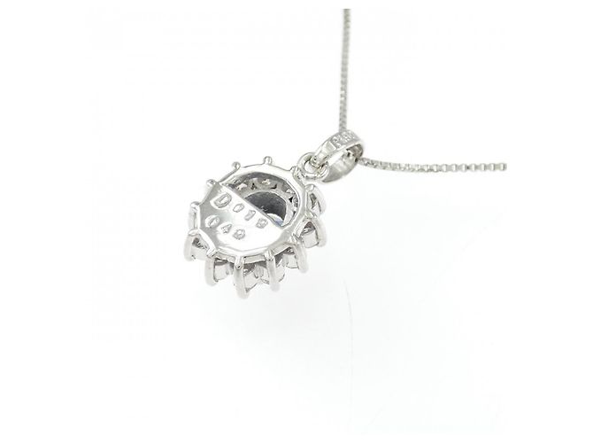 Autre Marque Collana in Zaffiro e Diamante Pt900 Pt850 Argento - vista 4