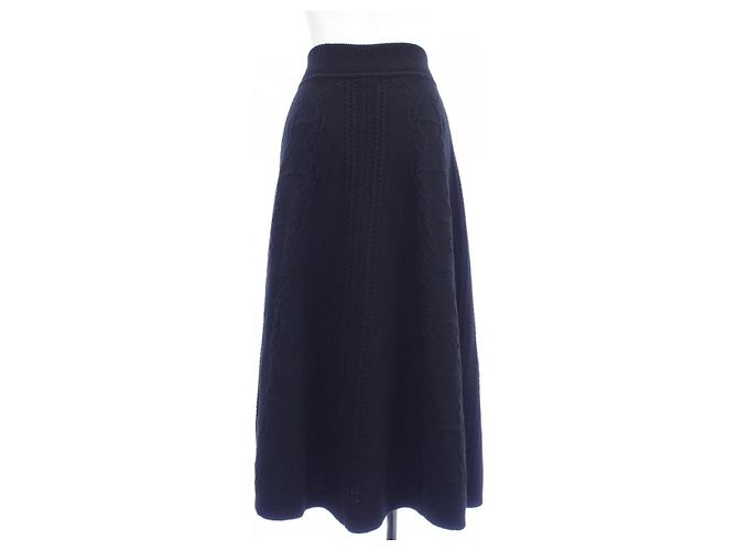 Falda de mezcla de cachemira Hermès Negro - vista 2