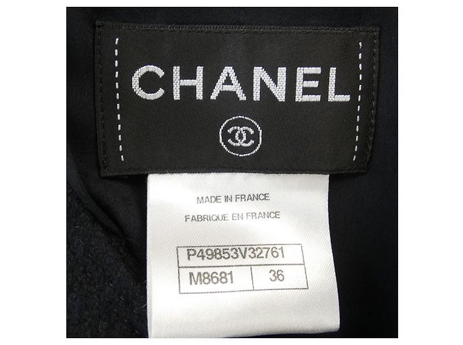 Timeless Abrigo de mezcla de seda Chanel Azul Azul marino - vista 4