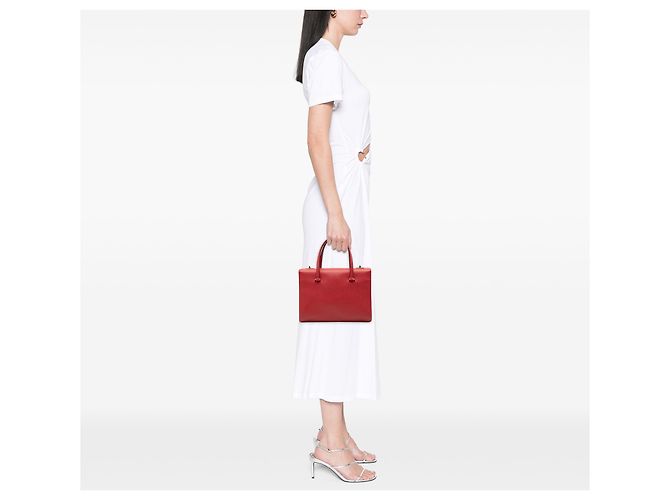 Prada Rote Saffiano Turnlock-Handtasche - Ansicht 6