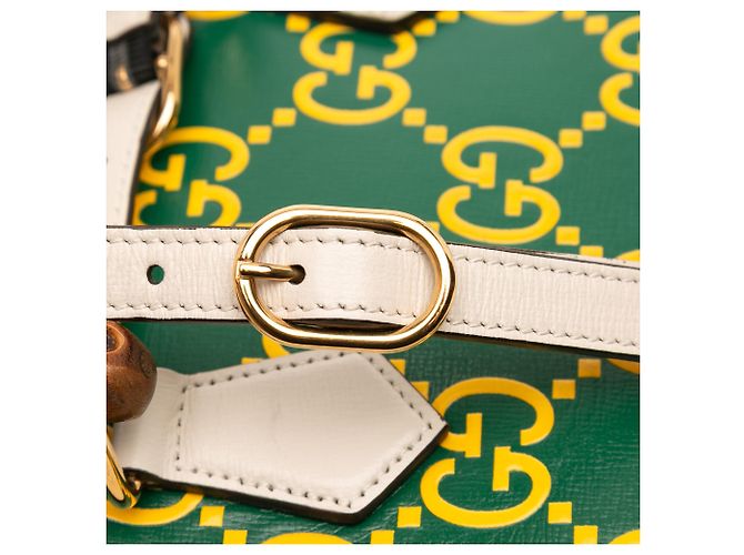 Borsa Gucci Mini in Pelle Verde Bamboo GG Diana - vista 9