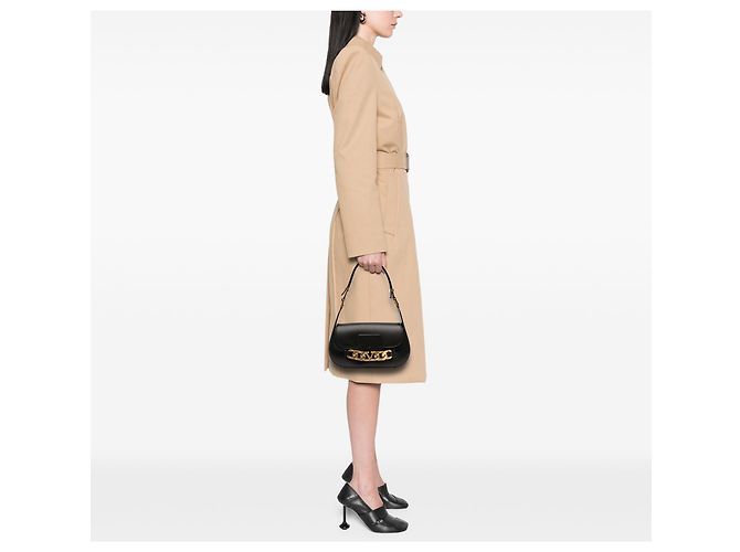 Borsa a spalla Valentino Vlogo in pelle nera media Nero - vista 10