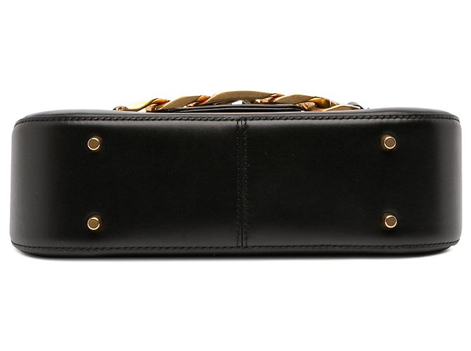 Borsa a spalla Valentino Vlogo in pelle nera media Nero - vista 3
