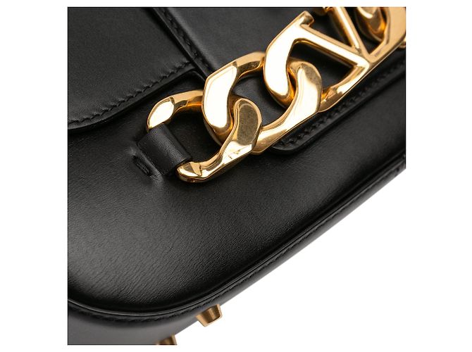 Borsa a spalla Valentino Vlogo in pelle nera media Nero - vista 7