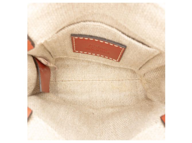 Bolsa Woody Nano em lona marrom Chloé Bege - vista 4