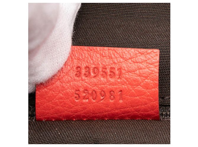 Gucci Rote große Ledertasche GG Charm - Ansicht 6