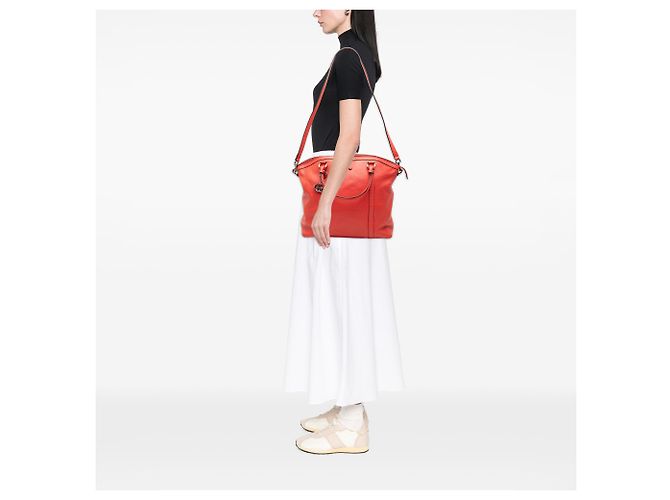 Gucci Rote große Ledertasche GG Charm - Ansicht 7