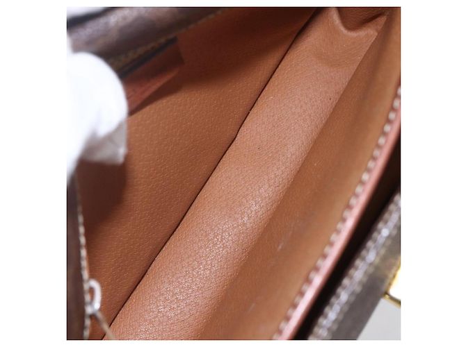 Céline Borsa a Spalla Celine in Tela Marrone - vista 5