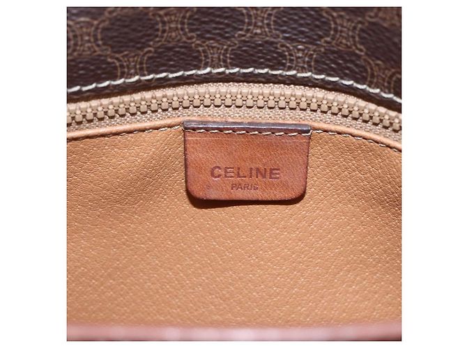 Céline Borsa a Spalla Celine in Tela Marrone - vista 6