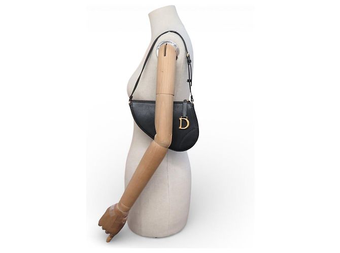 NUOVA BORSA A MANO CHRISTIAN DIOR RODEO SADDLE IN PELLE NERA Nero - vista 6