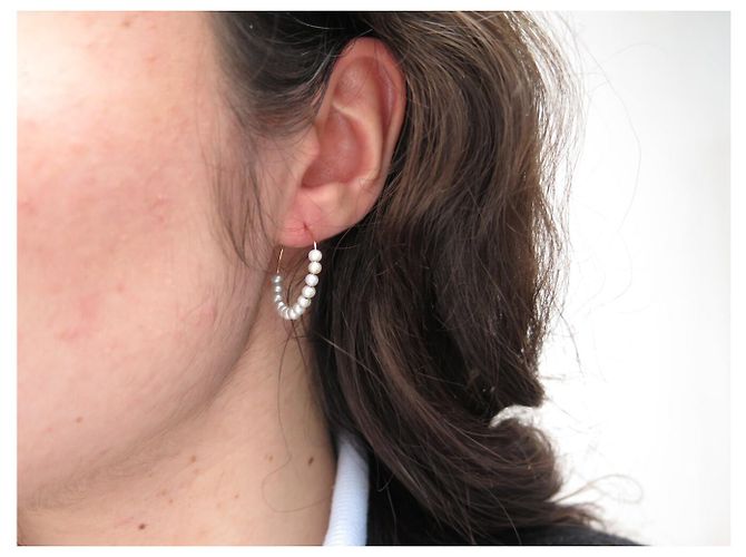 NUOVE ORECCHINI A CERCHIO IN ORO GINETTE NY MARIA PEARL D'oro - vista 7
