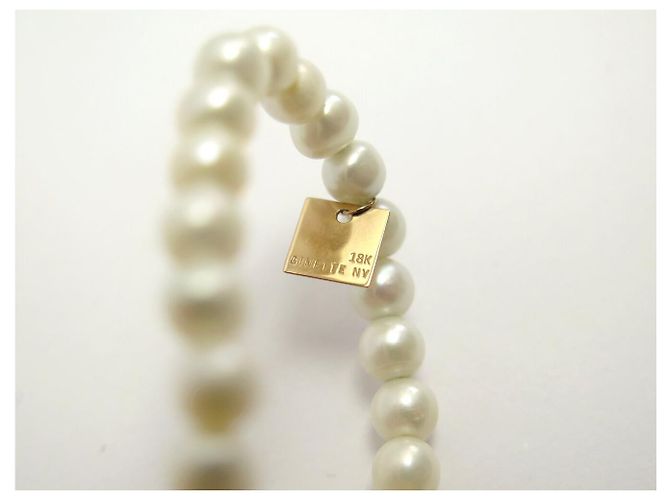 NUOVO BRACCIALE GINETTE NY PEARL GEORGIA 18CM PERLE E ORO GIALLO 18K COLLANA D'oro - vista 4