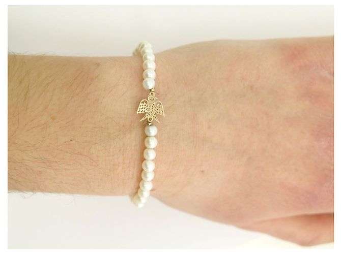 NUOVO BRACCIALE GINETTE NY PEARL GEORGIA 18CM PERLE E ORO GIALLO 18K COLLANA D'oro - vista 5
