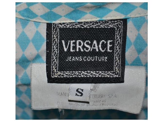 Blusa Versace Jeans Couture branca e turquesa Branco - vista 5