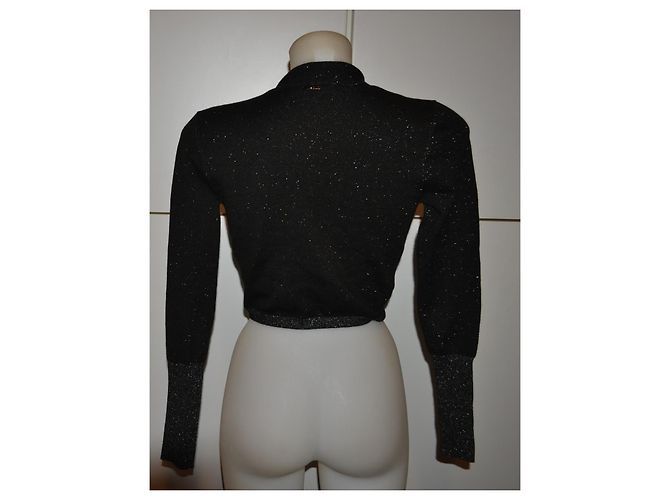 Liu.Jo Cardigan corto Liu Jo nero e argento da allacciare in vita S - vista 4