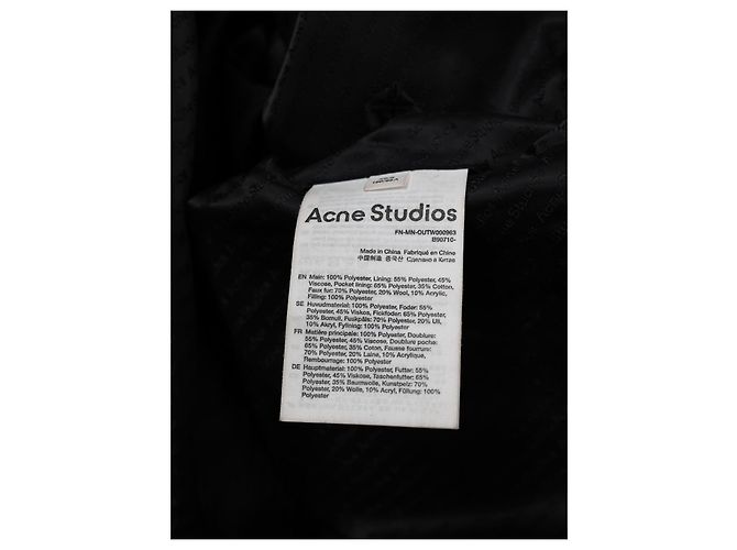 Acne Studios Pufferjacke in Schwarz mit Kunstfellkragen - Ansicht 4