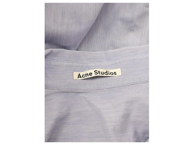 Camicia Acne Studios oversize in cotone blu - vista 3