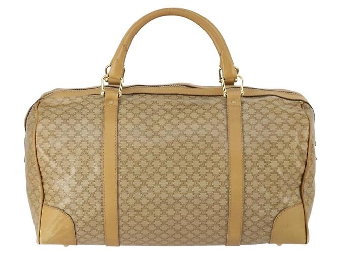 Céline Celine Travel Duffle Bag Triomphe Coated Canvas Medium Beige - view 2