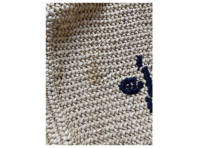 Borsa Tote in Crochet e Rafia Prada Beige - vista 5