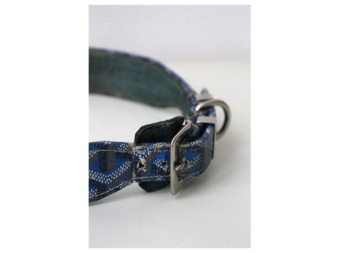 Goyard Dog Collar Blue Leather - view 11