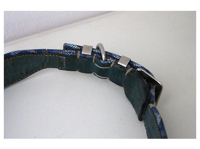 Goyard Dog Collar Blue Leather - view 13