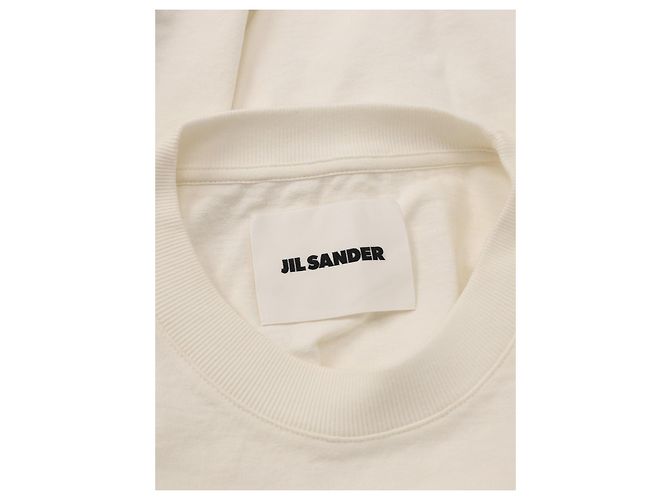 Camiseta blanca con logo Jil Sander de algodón Blanco - vista 3
