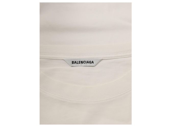 Camiseta Balenciaga Oversized Blanca con Logo de Algodón Blanco - vista 3