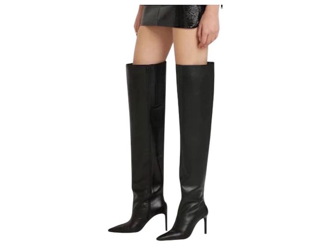 Courreges Botas Courrèges de cuero negro con tacón de aguja - vista 2