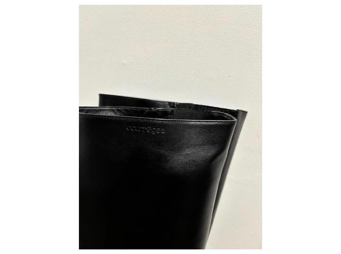 Courreges Botas Courrèges de cuero negro con tacón de aguja - vista 3