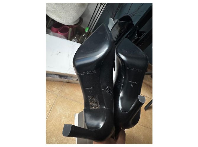 Courreges Botas Courrèges de cuero negro con tacón de aguja - vista 6