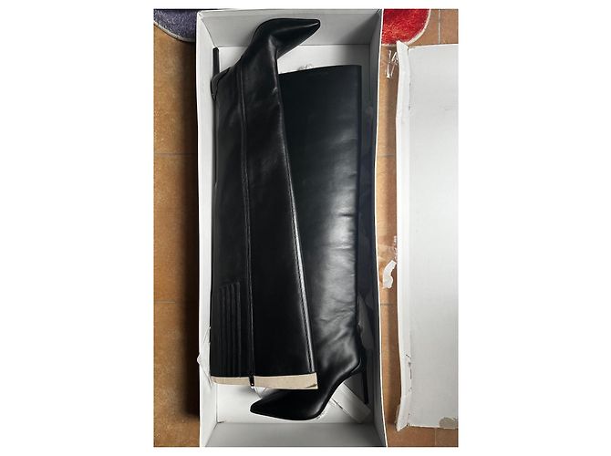 Courreges Botas Courrèges de cuero negro con tacón de aguja - vista 8